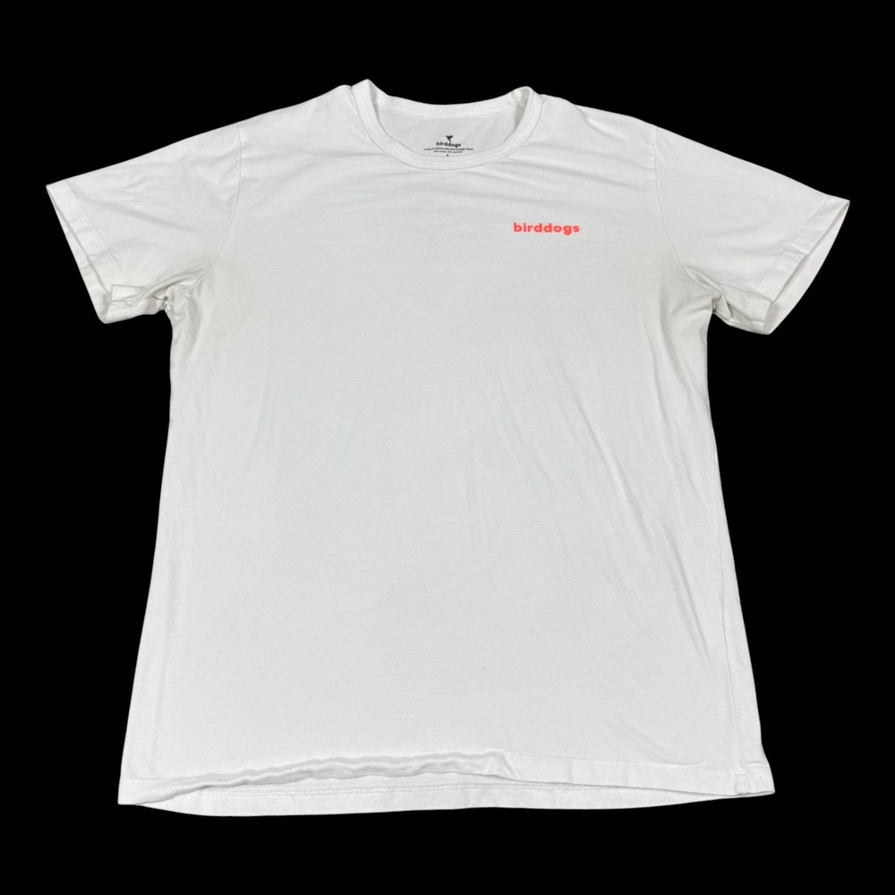 Birddogs Short Sleeve Bird Logo White Cotton Blend Shirt Men's Large (Fits M)
